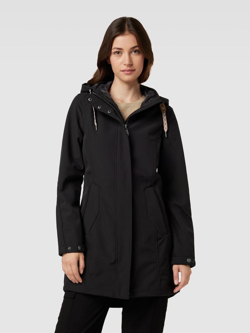 Softshelljacke mit Eingrifftaschen in schwarz