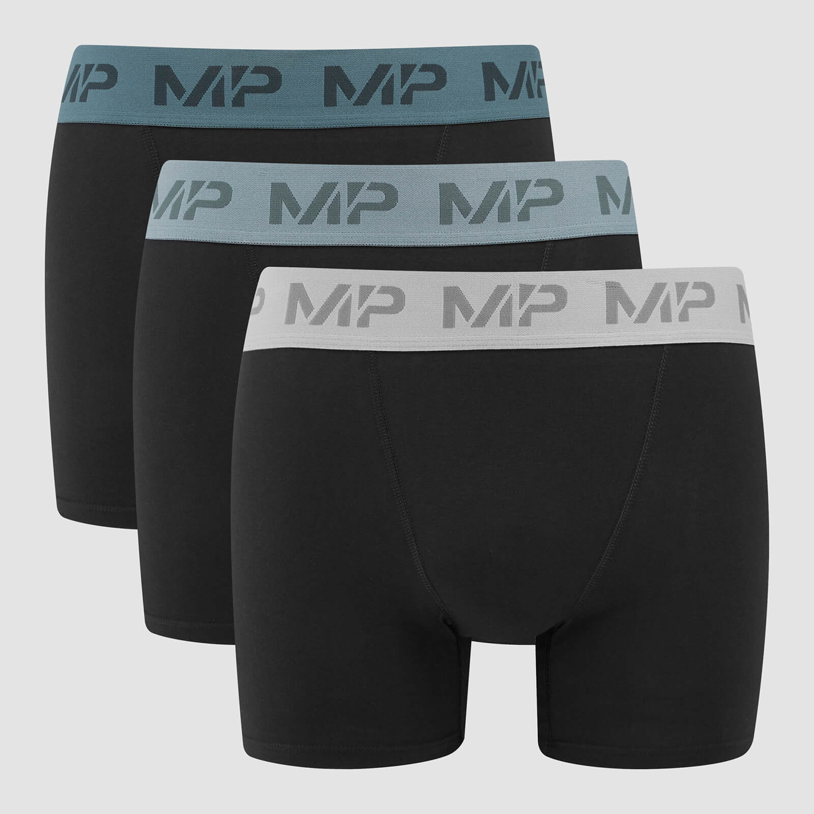 Boxers à ceinture colorée MP pour hommes  – Noir/Bleu fumé/Bleu galet/Gris foncé