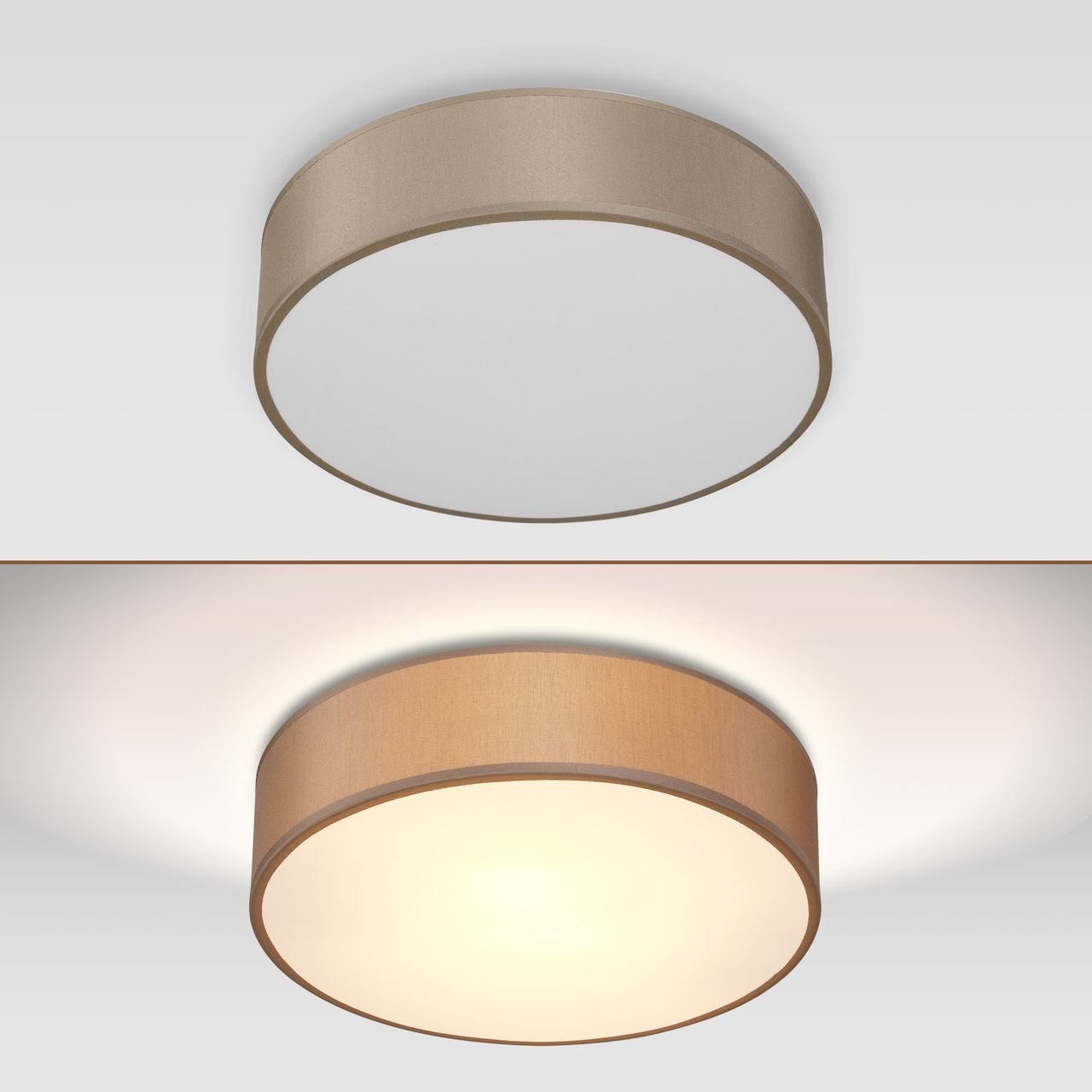 Casaria monzana® Deckenlampe Taupe Stoff Ø38cm