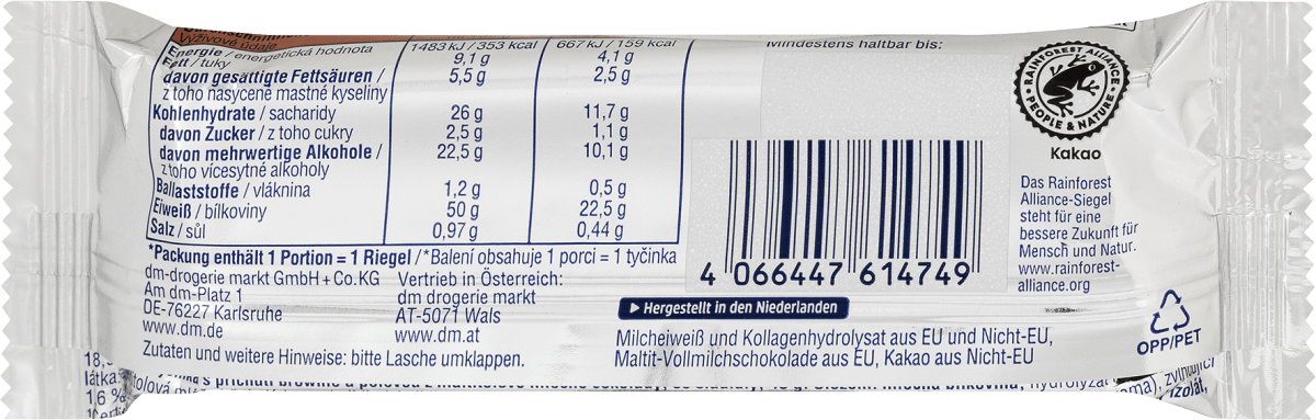 Proteinriegel 50%, Fudgy Brownie Geschmack, 45 g