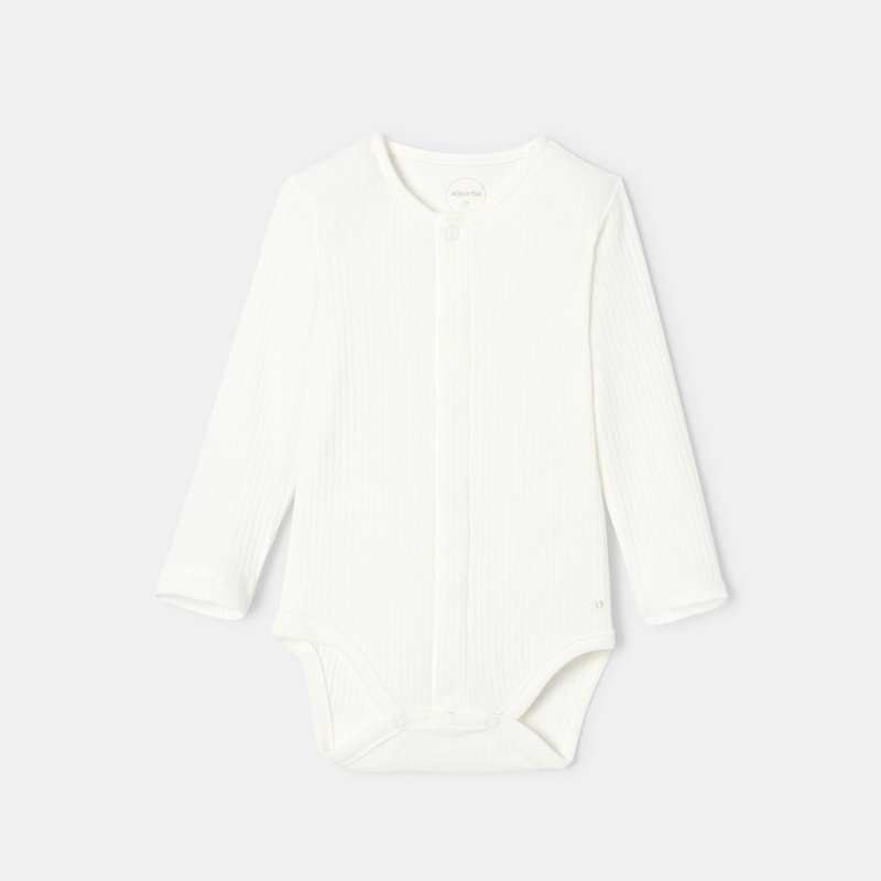 Body manches longues en coton blanc naissance Absorba