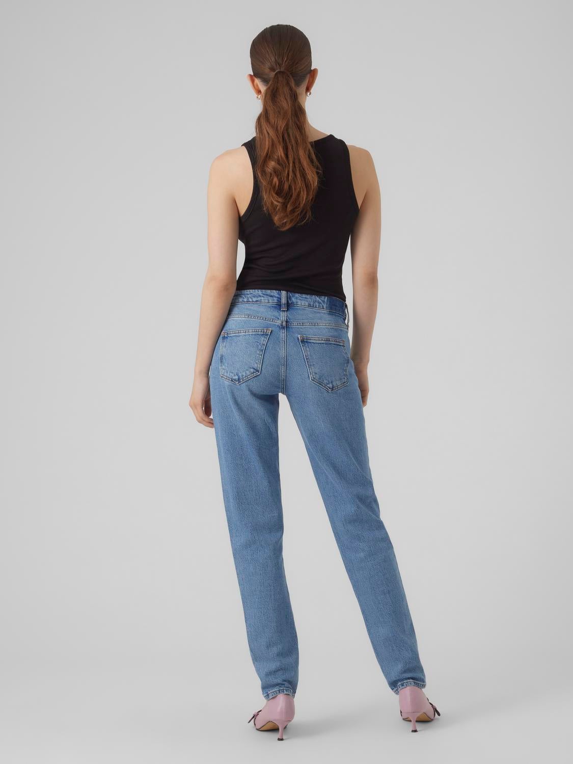 VMMARRY Niedrige Taille Hohe Taille Jeans