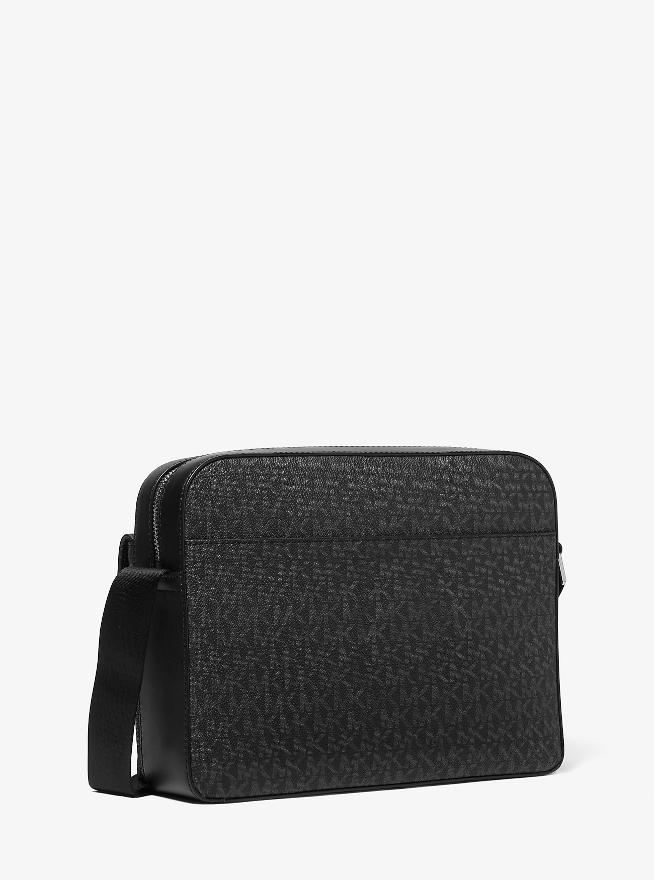 Borsa per fotocamera Hudson Signature Logo in pelle - NERA