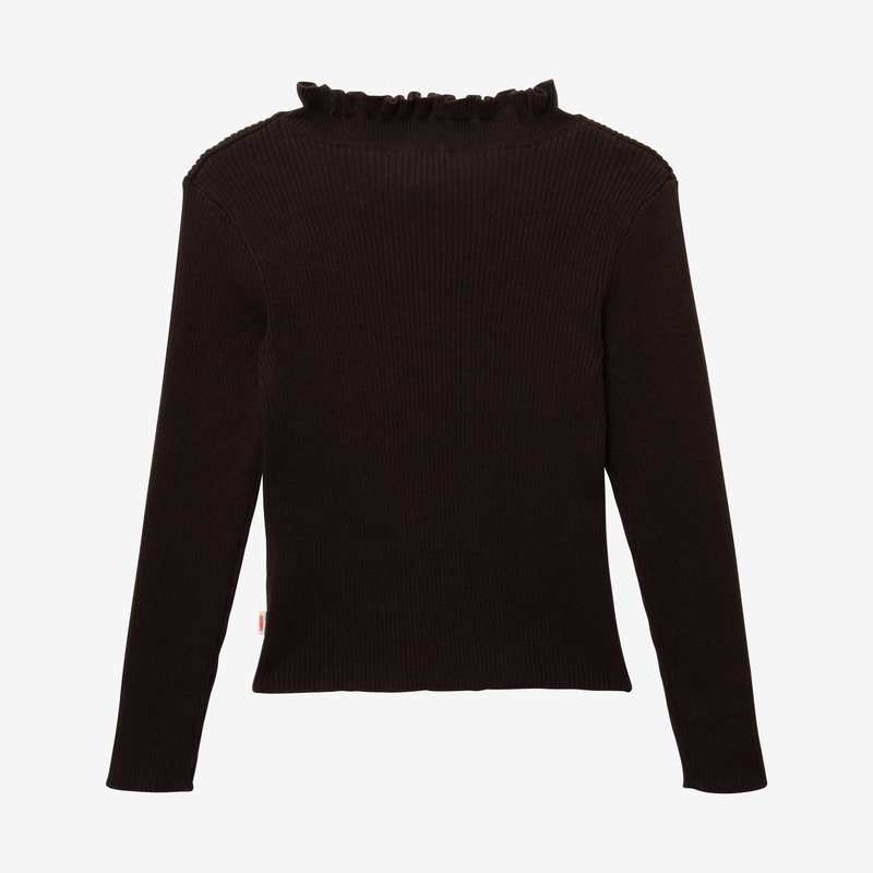 Pull fille tricot côtelé noir Catimini