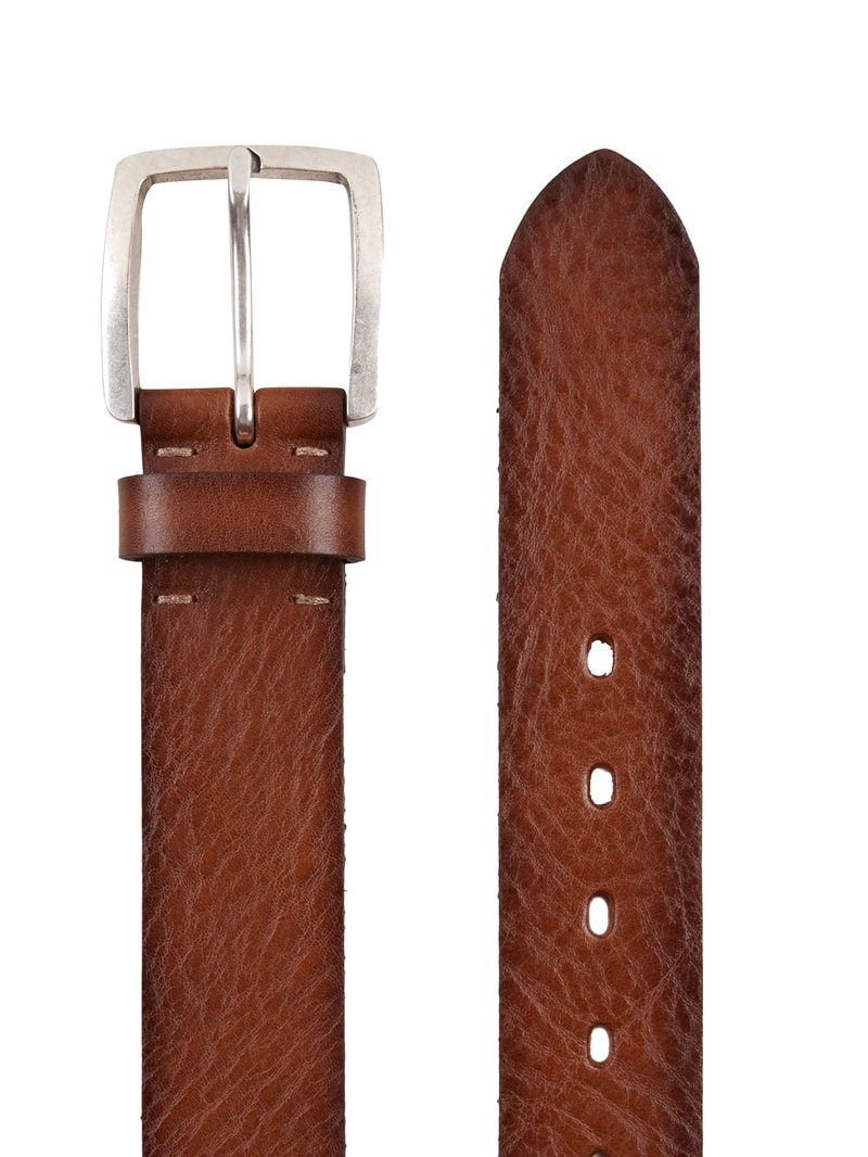 Ledergürtel mit Dornschließe in cognac
