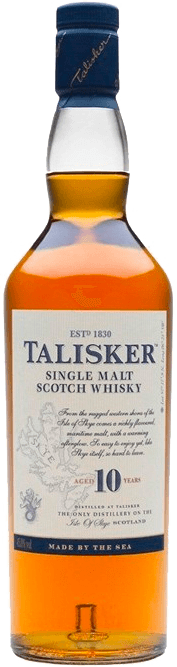 Whisky ecossais talisker 10 ans en coffret avec deux verres 45,8°