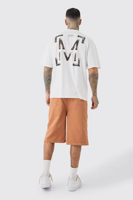 Tall überfärbte Denim Jorts