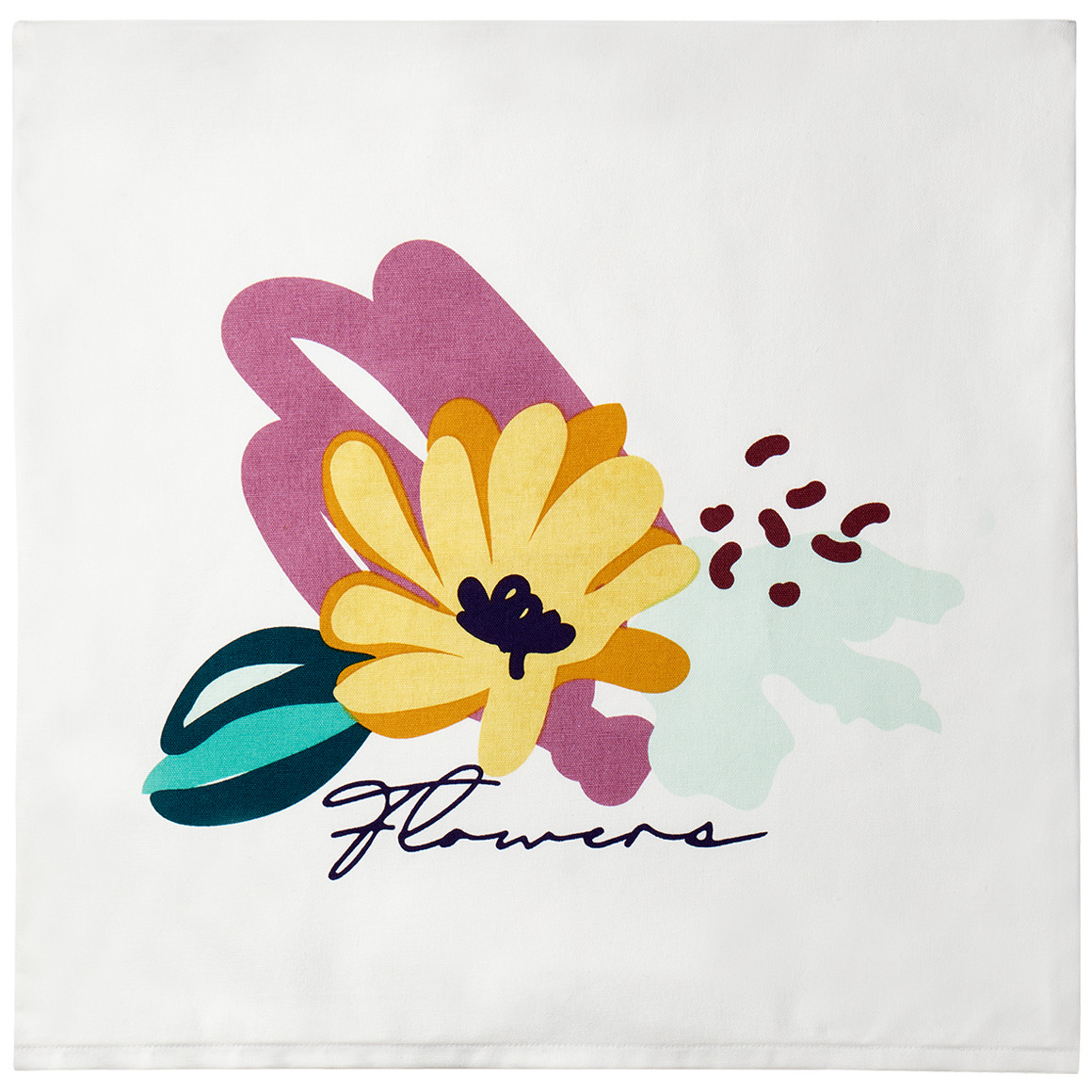 Kissenhülle mit Blumen-Druck