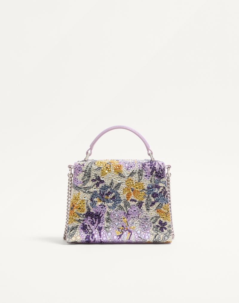 Valentino Garavani Vsling mini-håndtaske med blomstermotiv af rhinsten og juvellogo