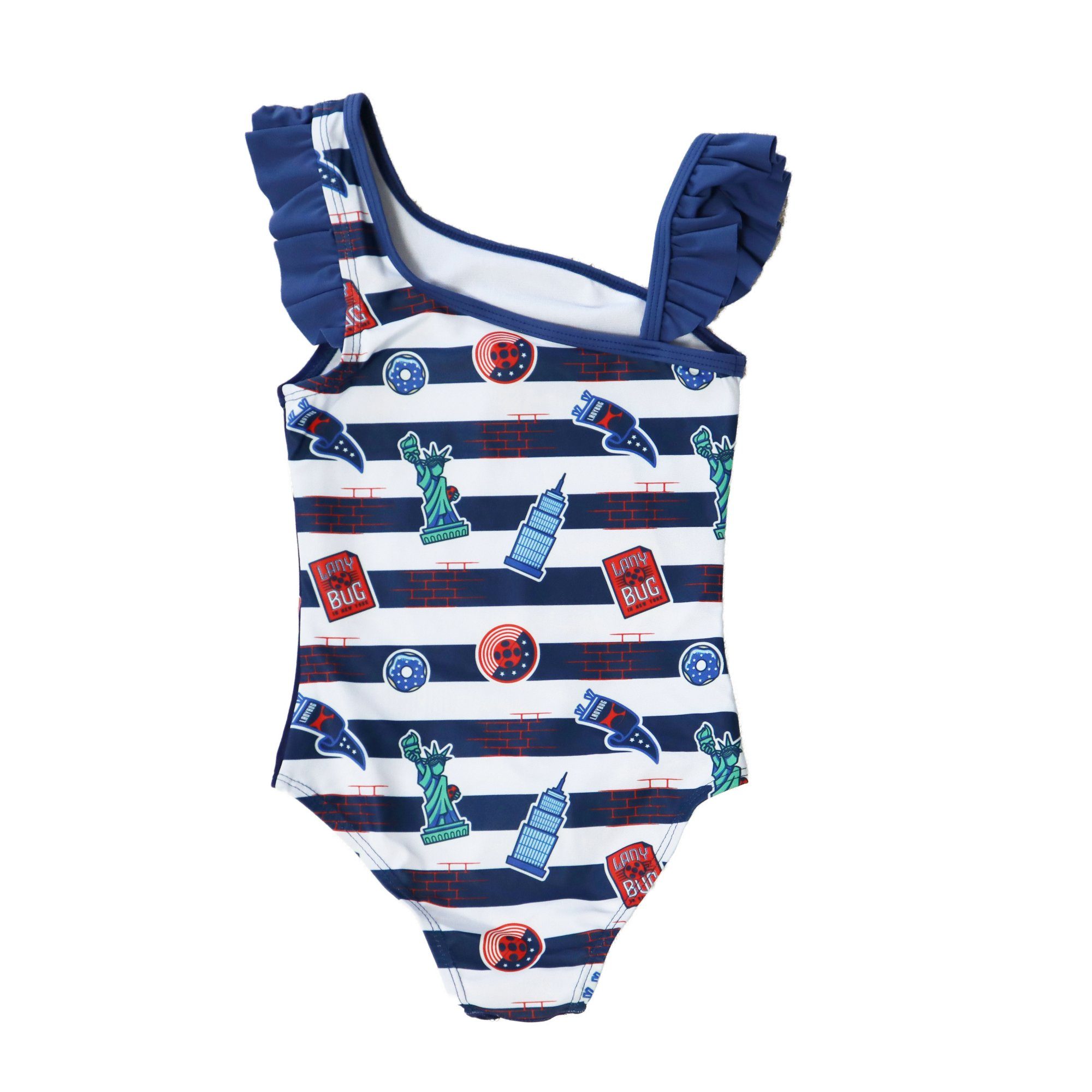 Miraculous - Ladybug Badeanzug Kinder Schwimmanzug Mädchen Bademode Gr. 104 bis 128, Blau oder Rot