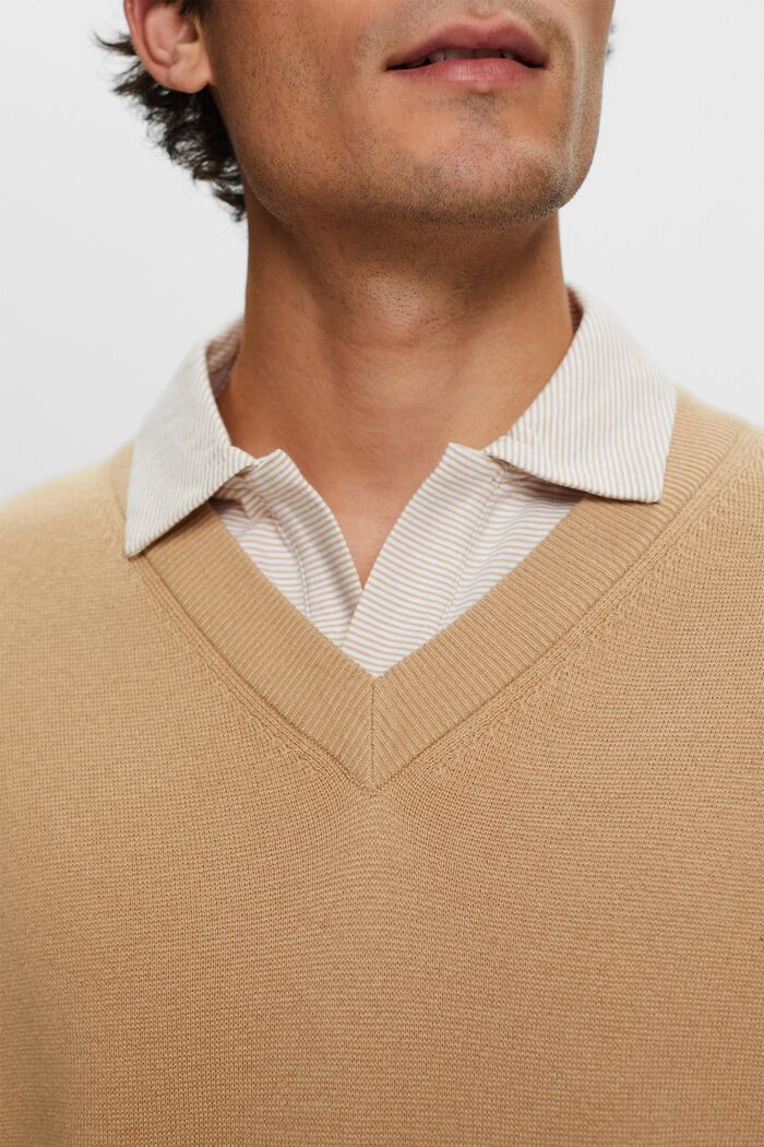 Pullover mit V-Ausschnitt, Wollmix