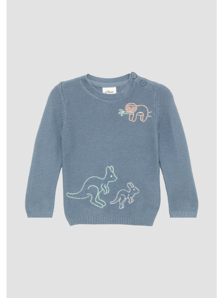 s.Oliver Strickpullover langarm in Blau günstig kaufen