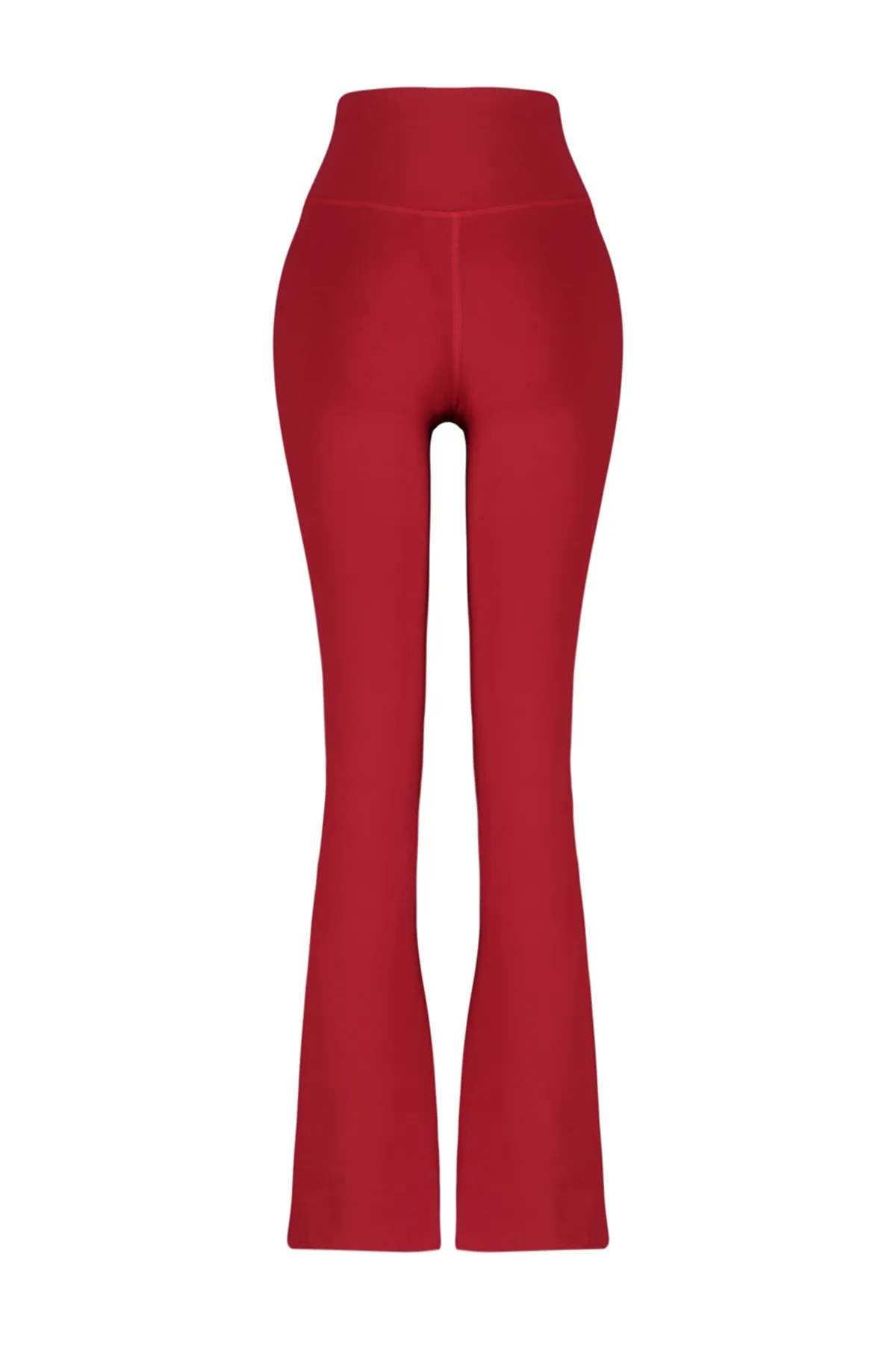 Trendyol Collection  Gestrickte Sport-Leggings für Yoga mit spanischen Beinen in Rot aus gebürstetem, weichem Stoff THMSS24TY00019