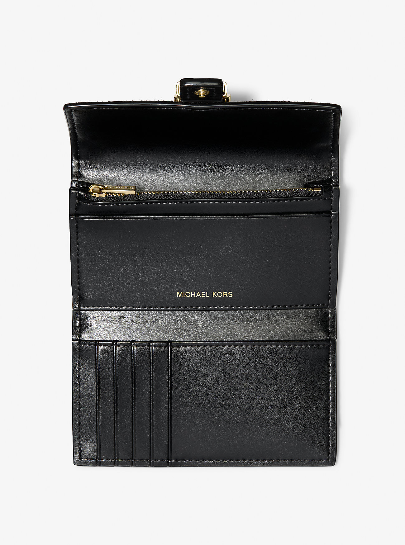 Nolita Medium Signature Logo Tri-Blade Lommebok - BRUN/SVART