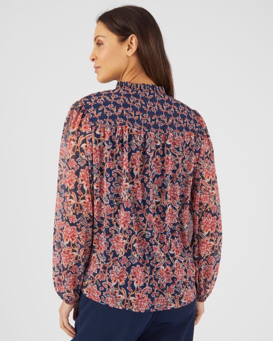 Blouse imprimée en voile