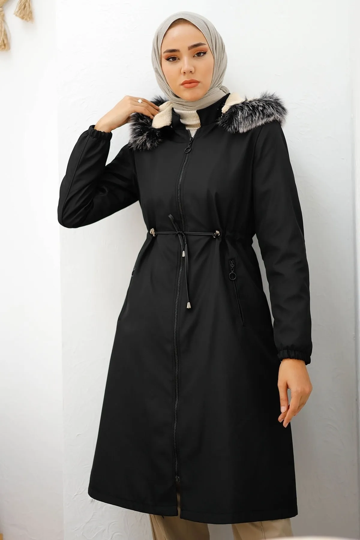 InStyle  4601 Regenjacke mit Fleece-Innenseite – Schwarz