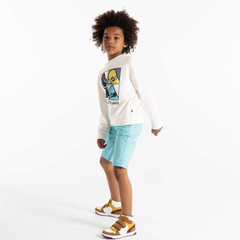 Sweat-shirt motif skate blanc garçon
