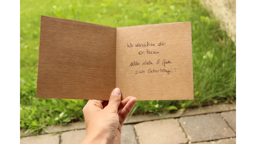 Original Holzgrußkarte - mit Spruch