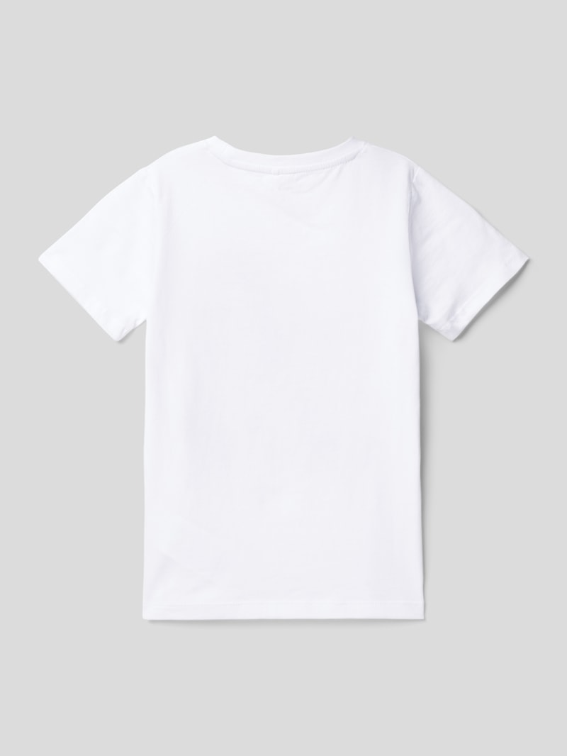 T-Shirt aus reiner Baumwolle mit Motiv-Print in weiß