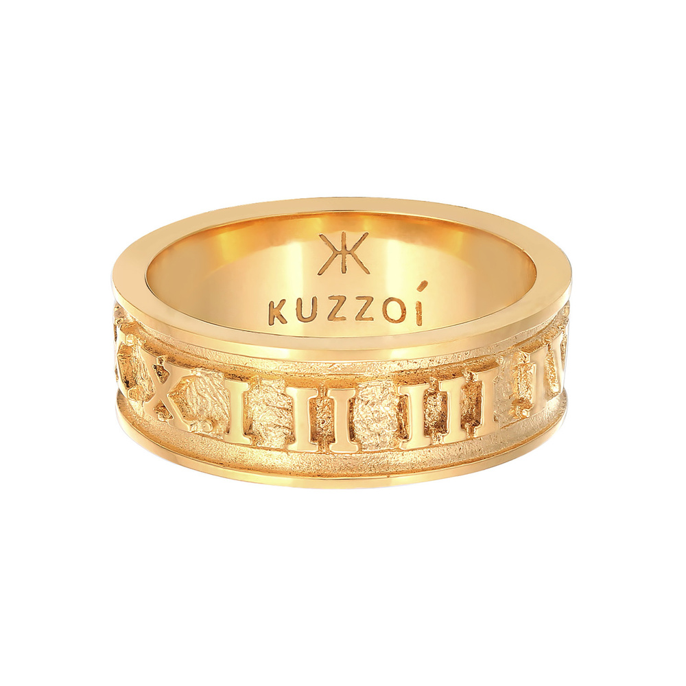 KUZZOI KUZZOI Bague Bague pour homme Chiffres romains Tendance solide oxydée en argent s Bague