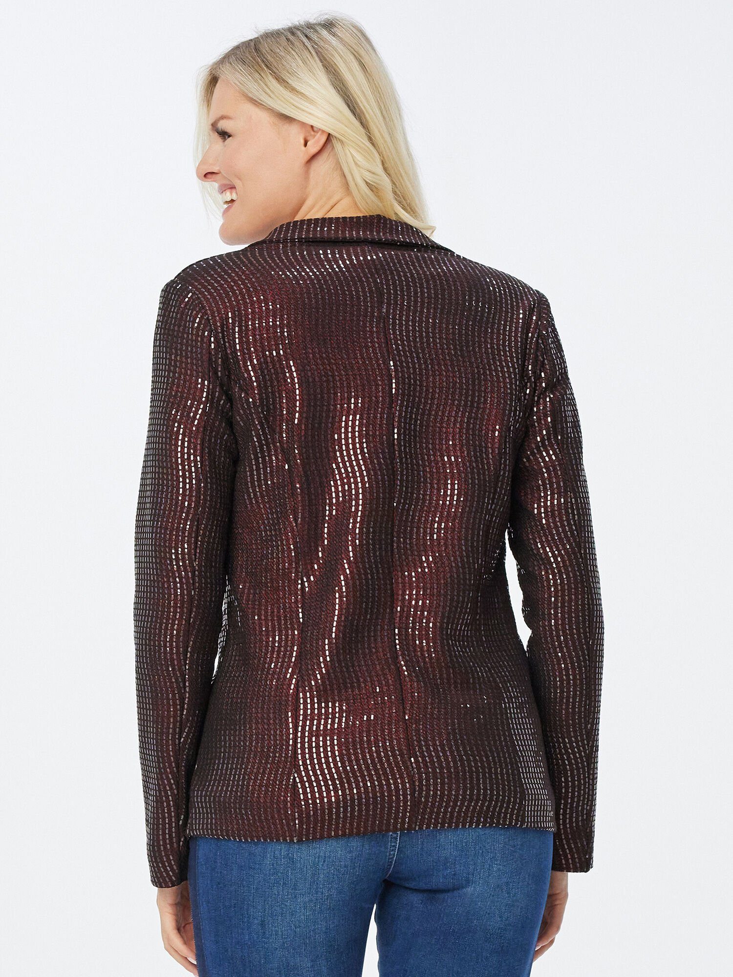 Sarah Kern Kurzblazer Freizeitblazer elastisch mit glitzernden Pailletten