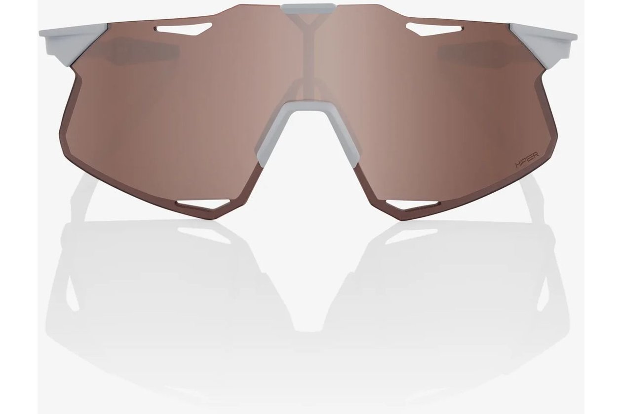 100 Percent Hypercraft Mat Stone Grey / HiPER Crimson Silver Mirror Lens