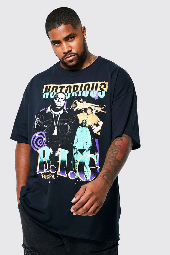 Plus T-Shirt mit lizenziertem Vintage Notorious Print