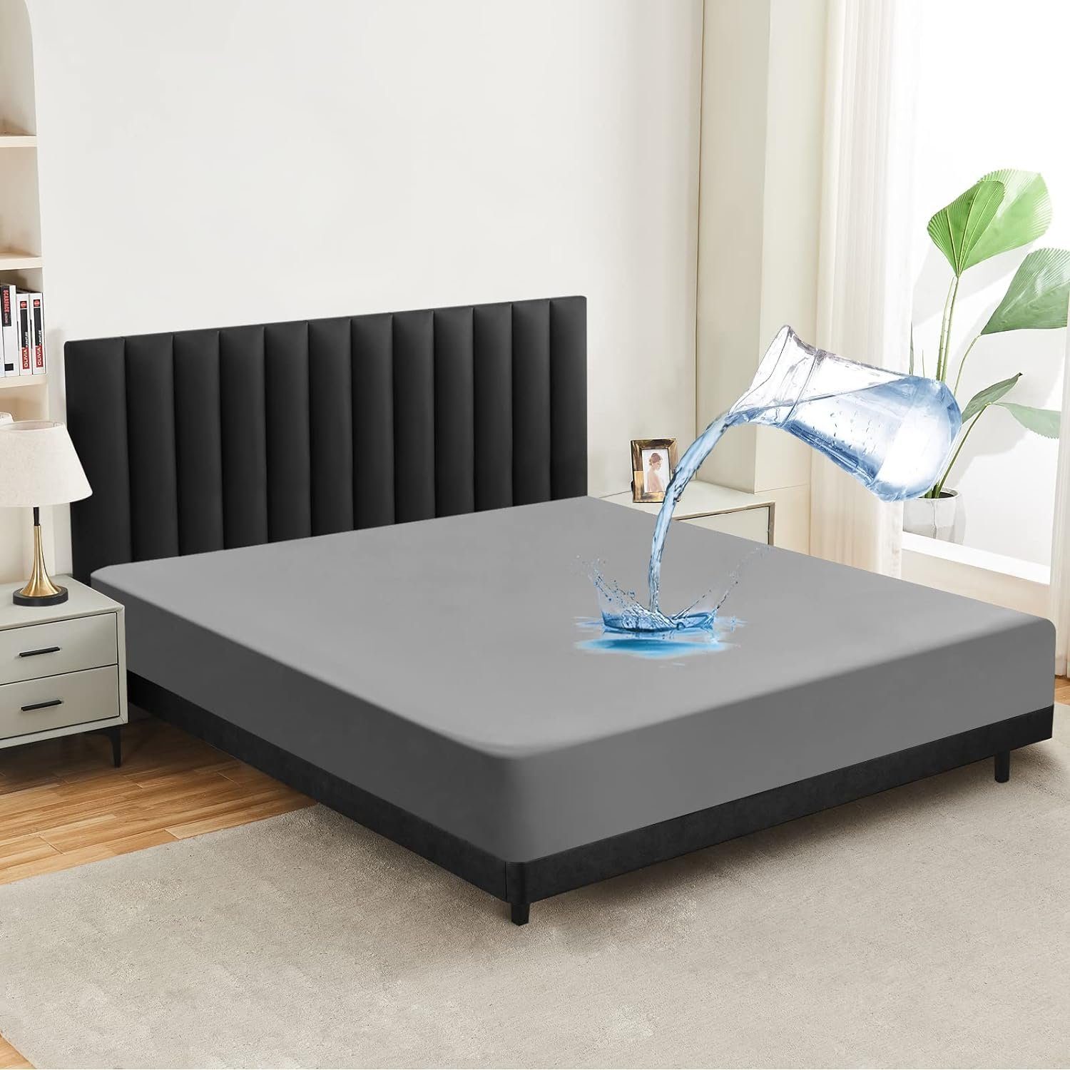 Matratzenschoner Wasserdichter Matratzenschoner 120x200 cm,Grey Runxizhou