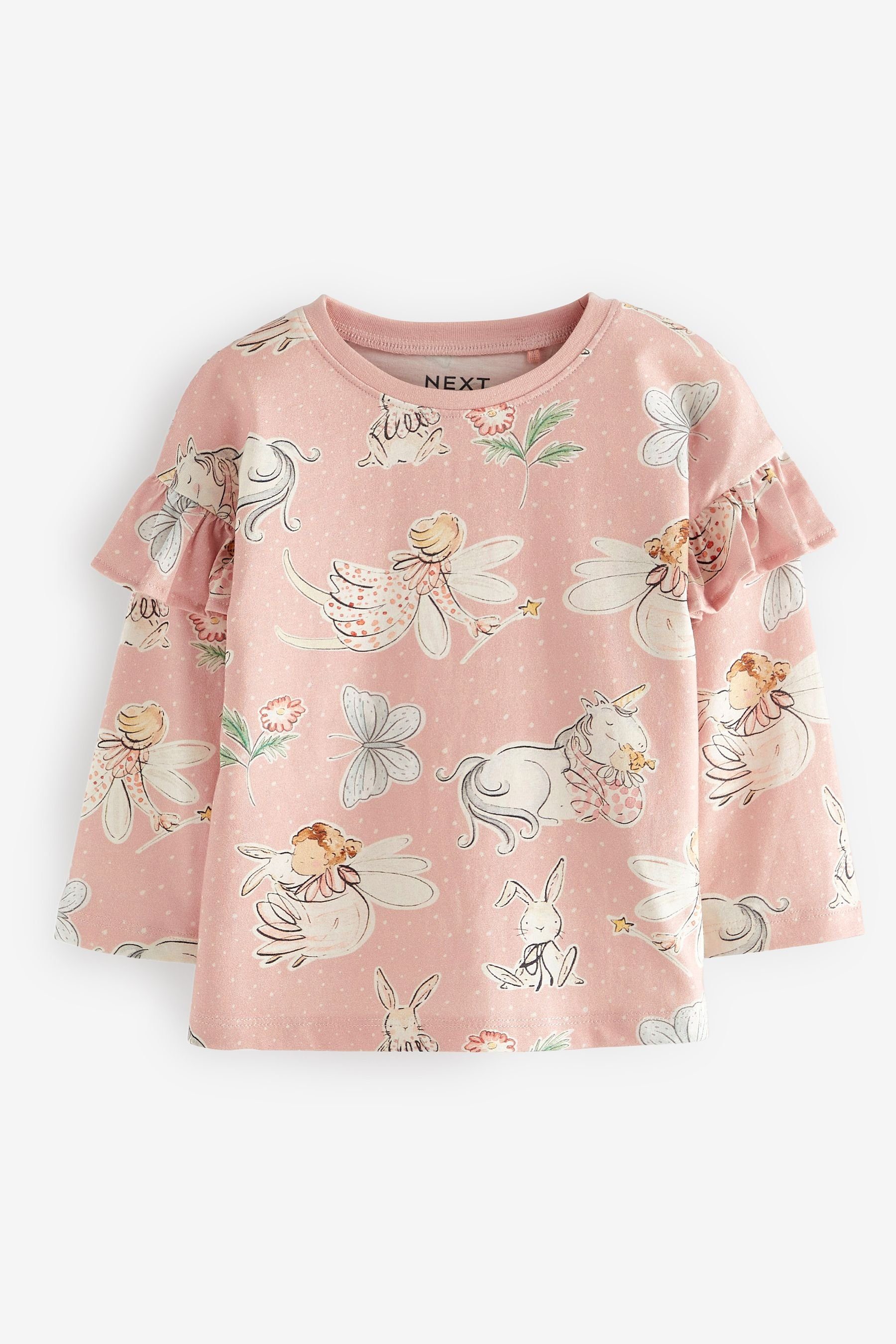 Next Langarmshirt Langärmeliges Top mit Rüschen (1-tlg)