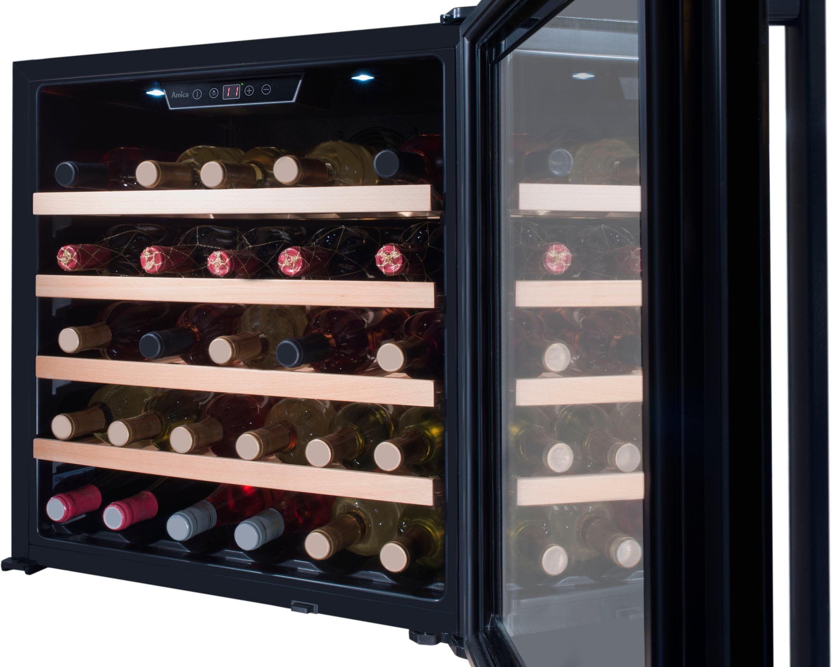 Amica Einbauweinkühlschrank WK 341 210 S, für 40 Standardflaschen á 0,75l,LED-Beleuchtung