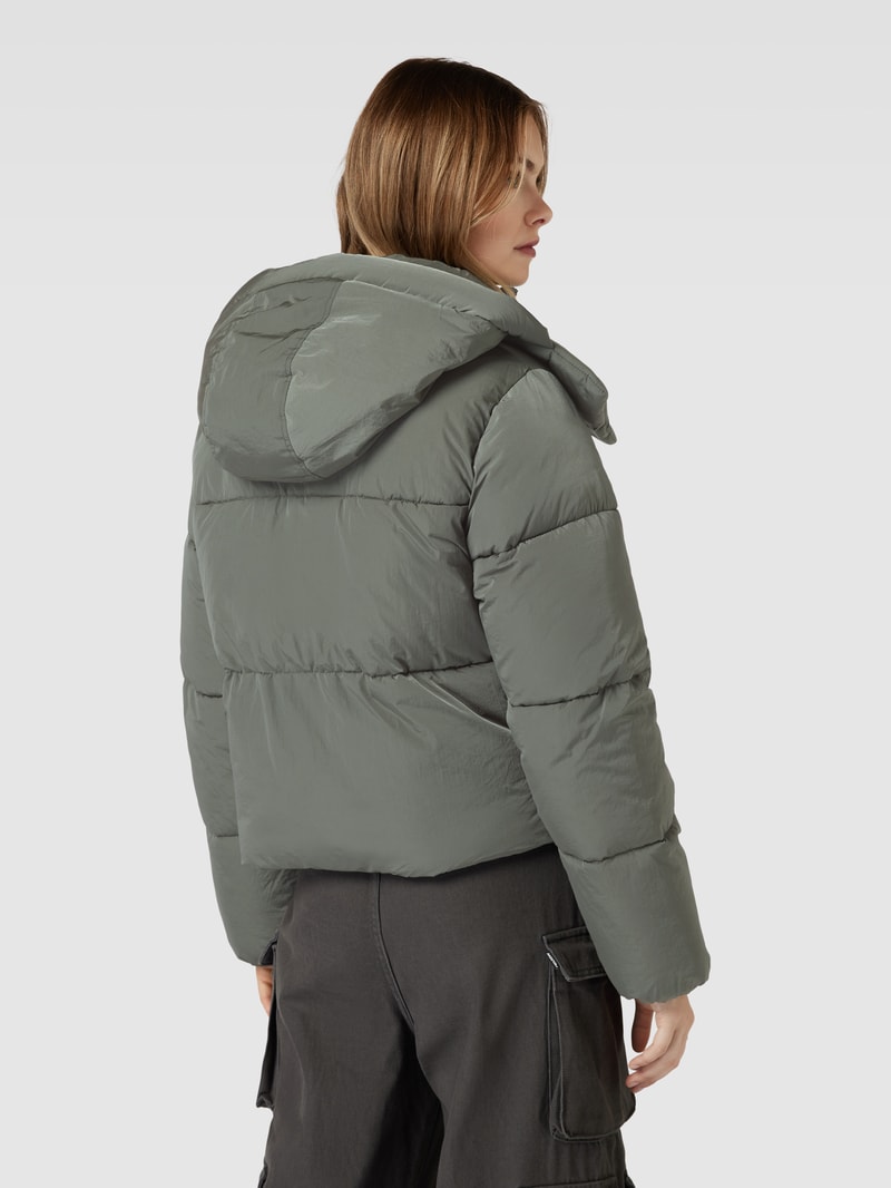 Steppjacke mit Label-Stitching Modell 'VANATI' in dunkelgrün