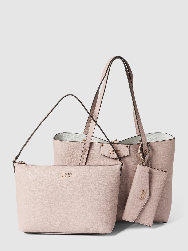 Tote Bag mit Label-Details Modell 'BRENDON' in rosa