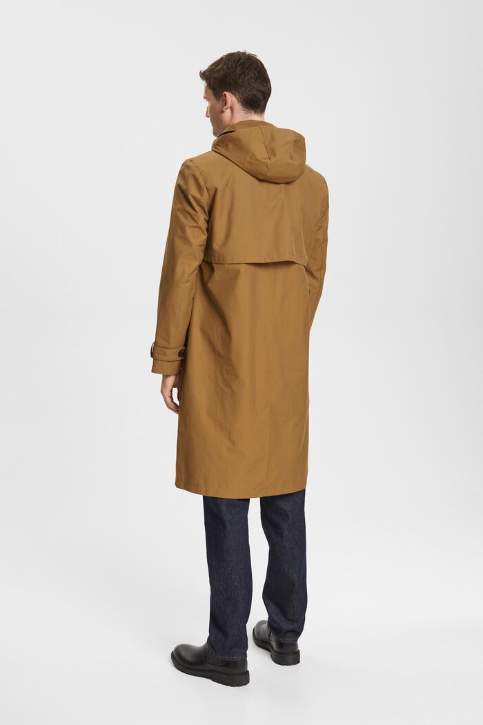 Trenchcoat mit abnehmbarer Kapuze