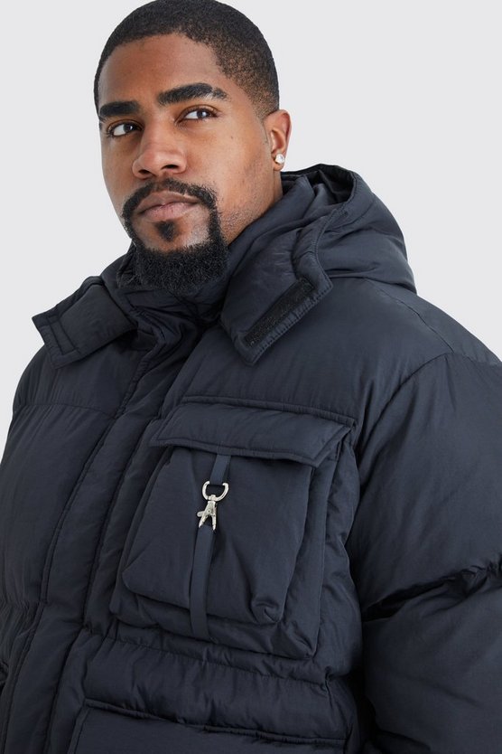 Plus kastiger Parka mit Utility-Taschen