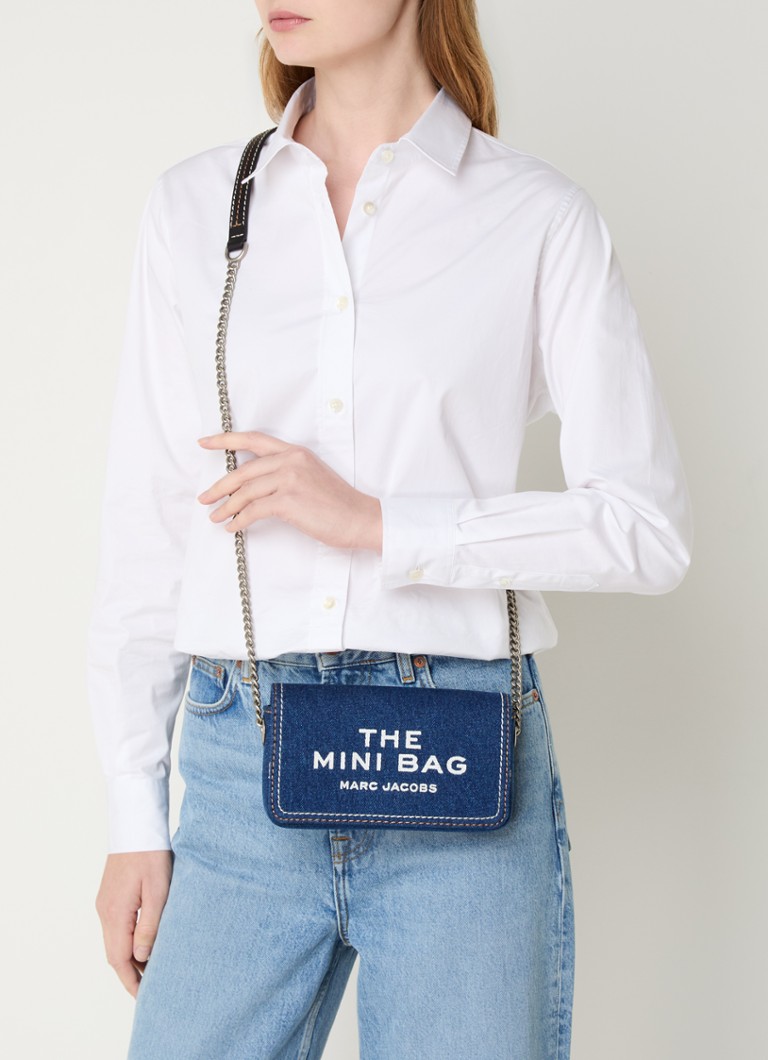 Geantă de umăr mini Marc Jacobs din denim