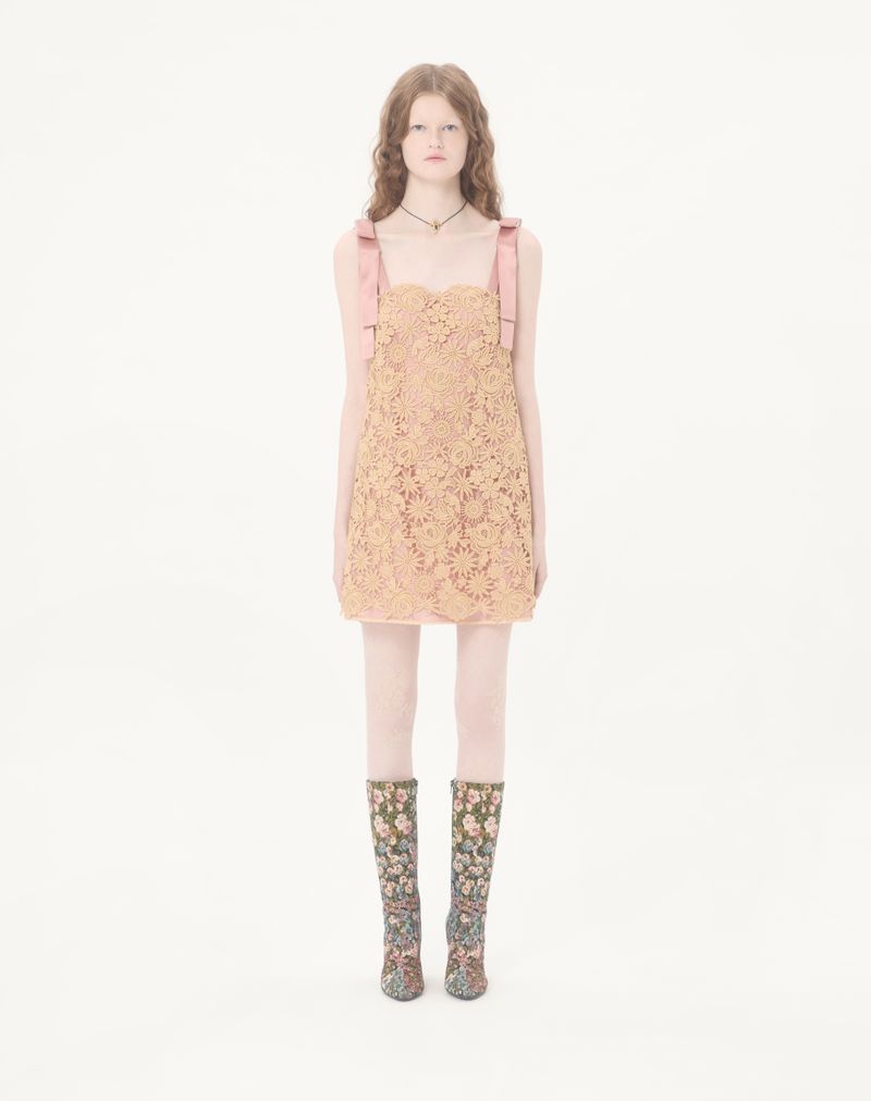 Vestido Curto Guipure Fleur A Jours Mix Flor