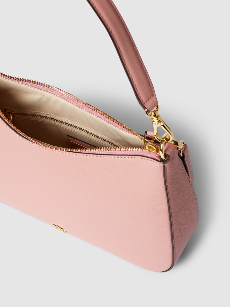 Schultertasche mit Label-Applikation Modell 'DANNI' in rosé