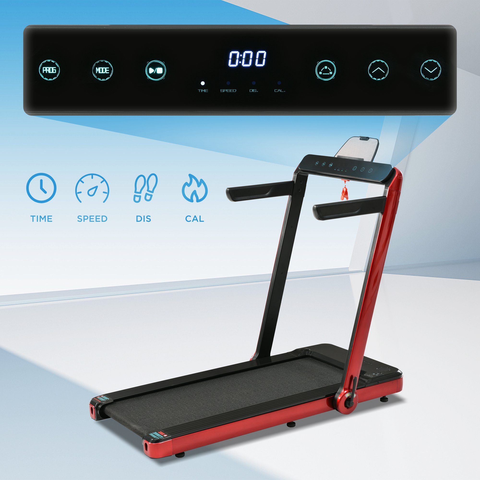 Merax Laufband elektrisch klappbar mit Fernbedienung, 12 Programme, inkl. Blutooth und AUX, LED-Display, bis 12 km/h