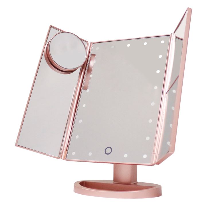 UNIQ UNIQ Hollywood make-upspiegel met drie panelen en LED-verlichting