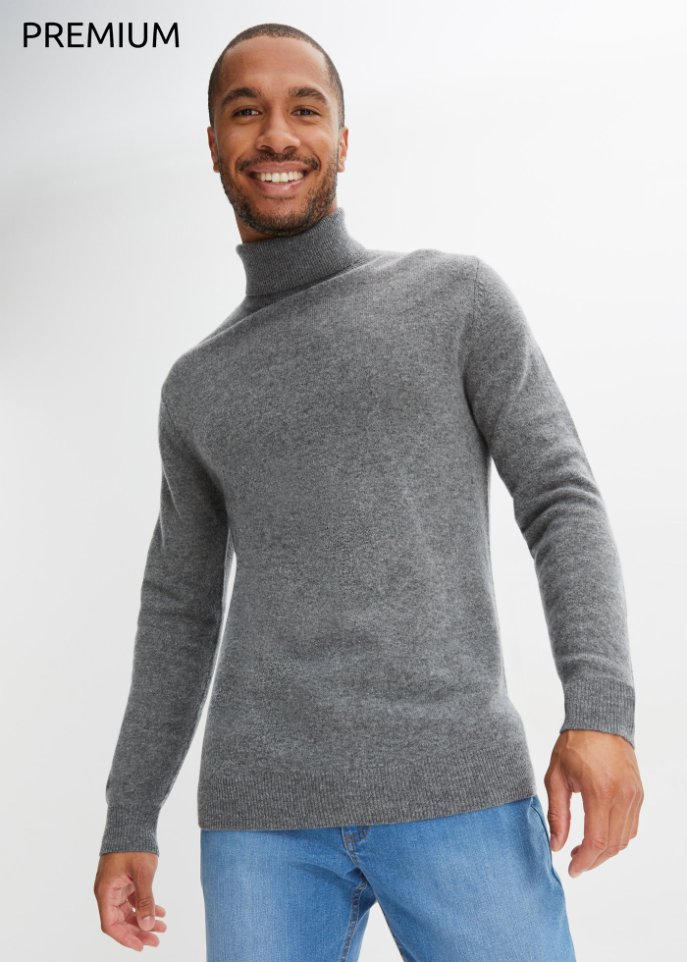 Premium Wollpullover mit Good Cashmere Standard®-Anteil, Rollkragen