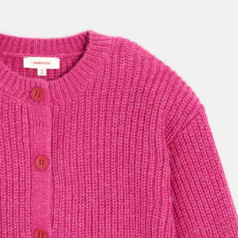 Gilet fille maille tricot violet orchidée Catimini