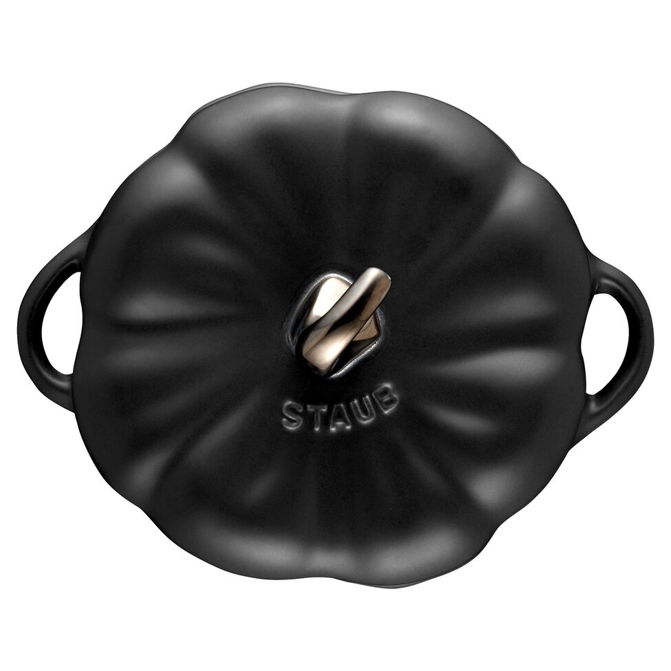 Cocotte 12 cm, Kürbis, Schwarz, Keramik