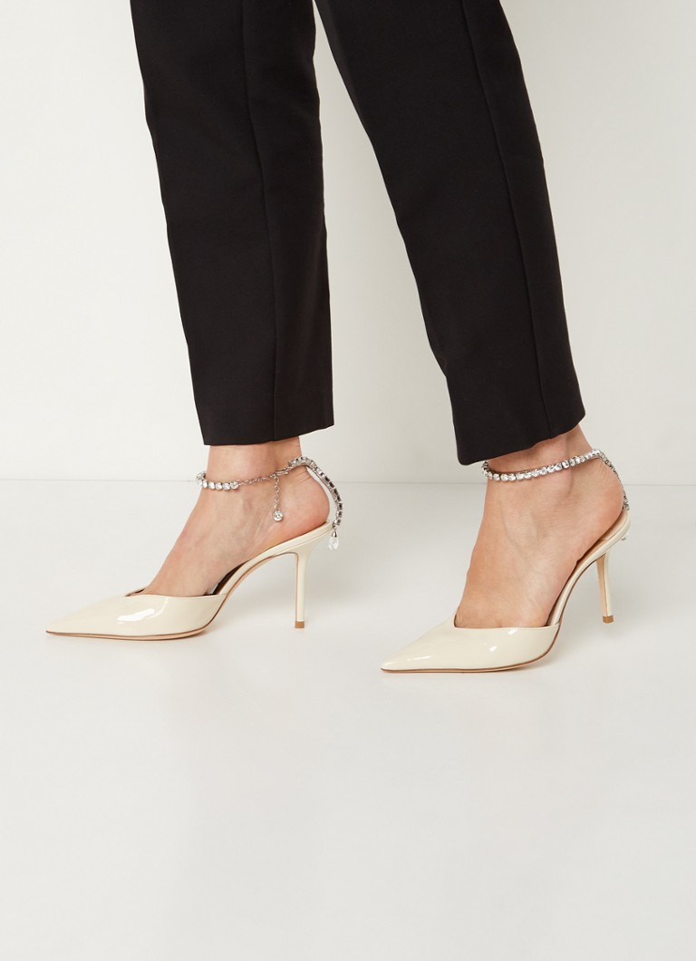 Jimmy Choo  Saeda pump van lakleer met kristal