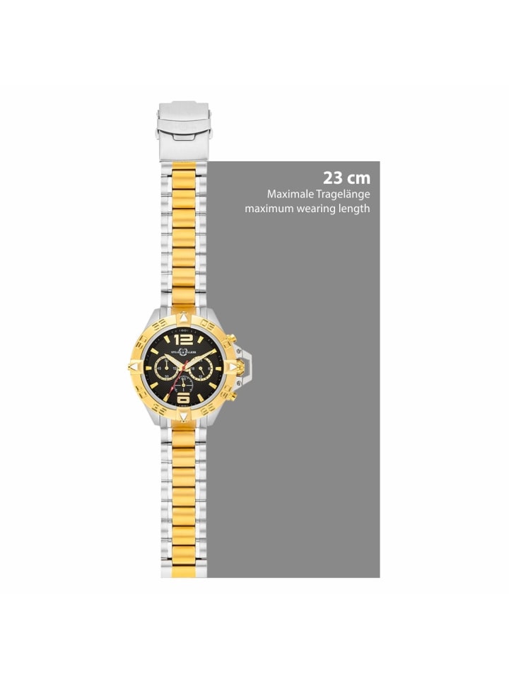 Spears & Walker Herren Quarzuhr silber/gelbgold Edelstahl silber/gelbgold in silber/gelbgold günstig kaufen 23 cm