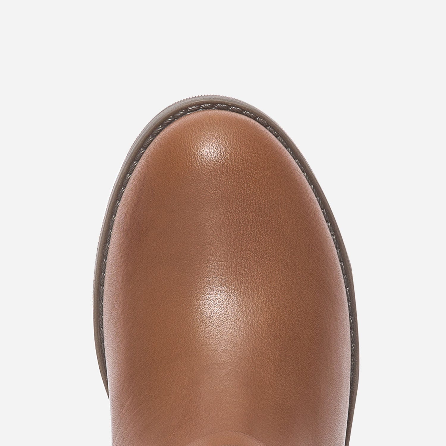 Botte camel en cuir à double bride