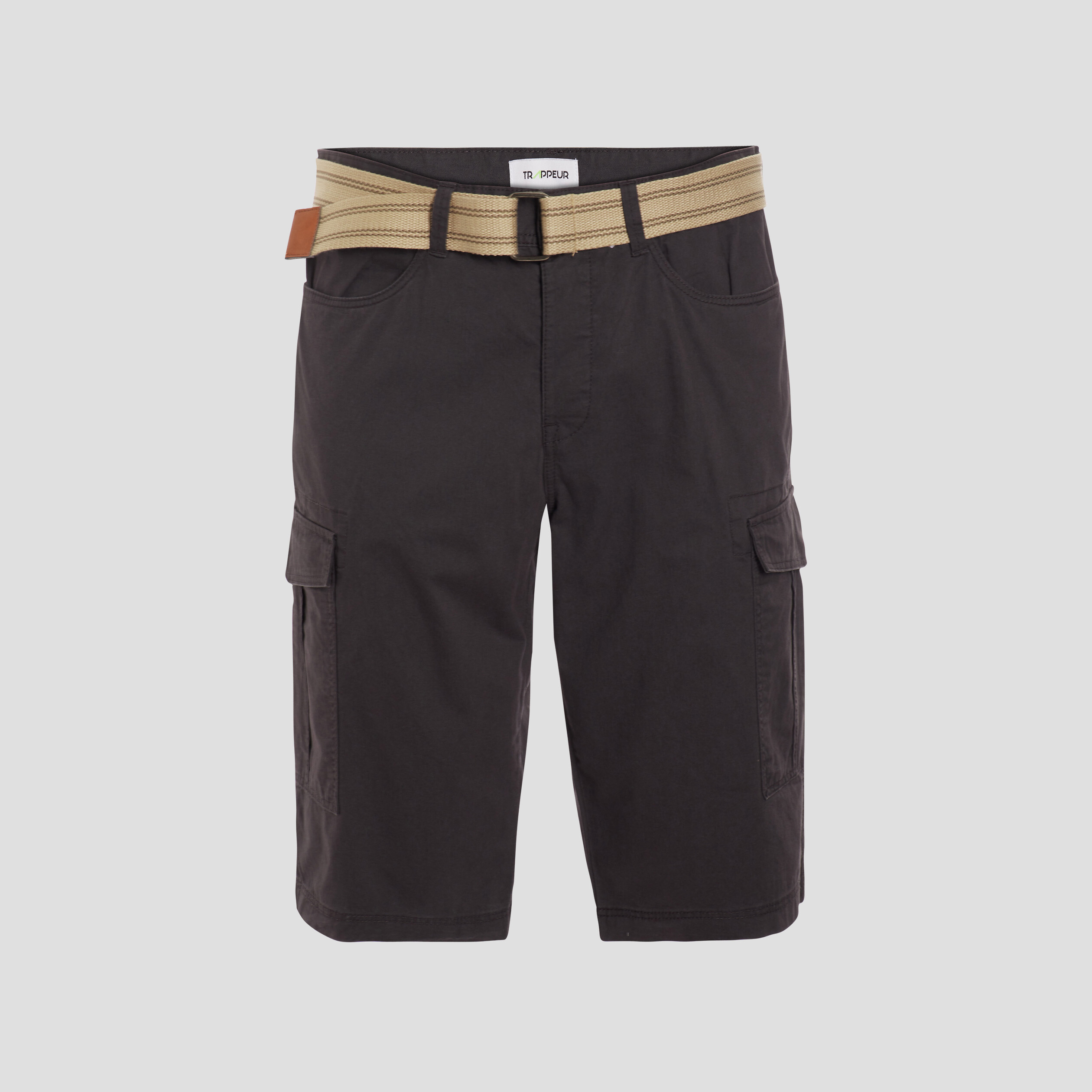Bermuda cargo ceinturé gris foncé homme | La Halle