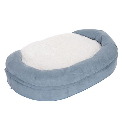 Hundebett Memory oval, grau-blau