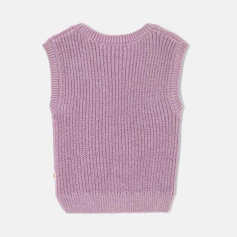 Pull débardeur fille maille tricot violet iris Catimini