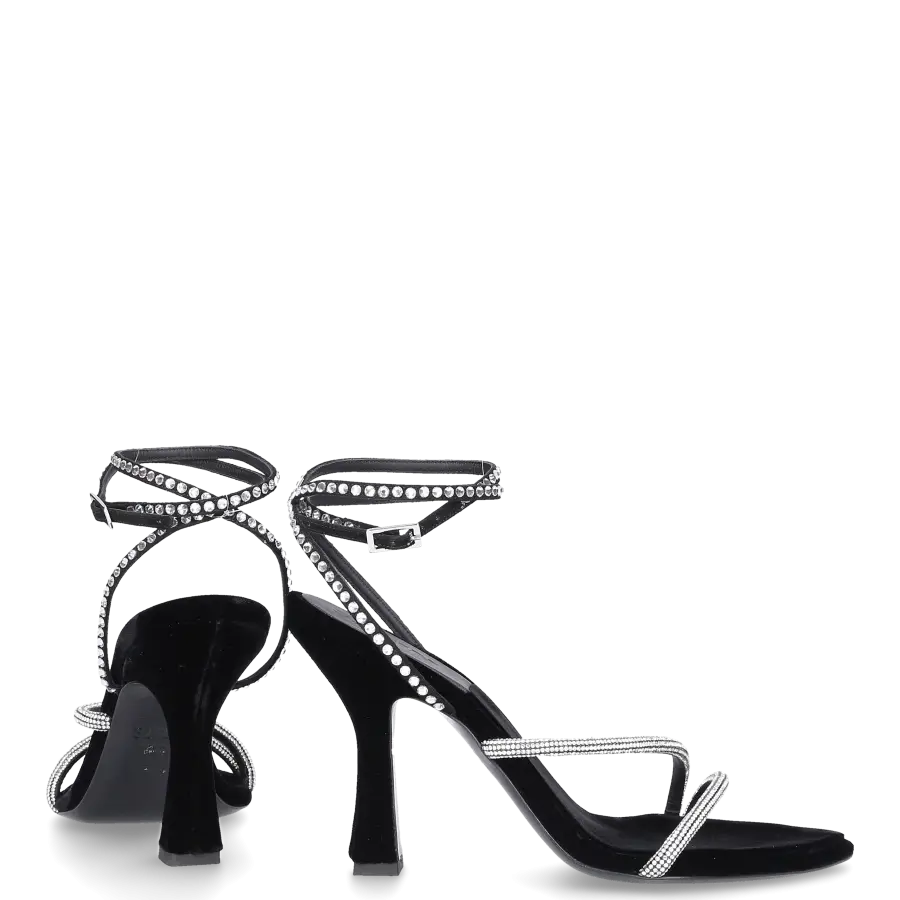 3 JUIN - Riemchensandalen 323WC0 Veloursleder - schwarz