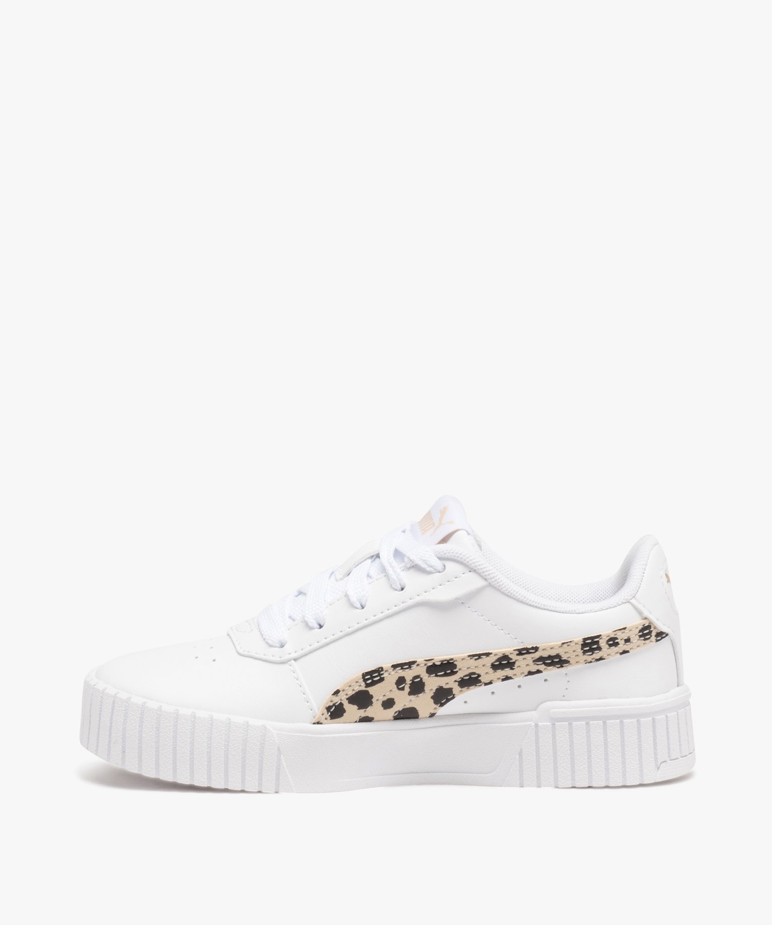 Baskets fille unies avec bande à imprimés - Puma blanc | GEMO